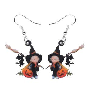 🍏50% OFF/3+...🎃👻Boy and Cat Go Trick or Treating Halloween Earrings